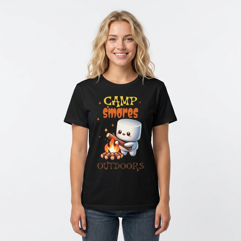 Camp S'mores T‑Shirt — Cute Marshmallow Camping Tee (Outdoors)
